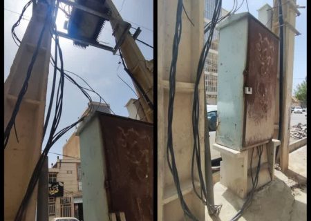 سیم‌های آویزان شده و خطر برق گرفتگی عابرین